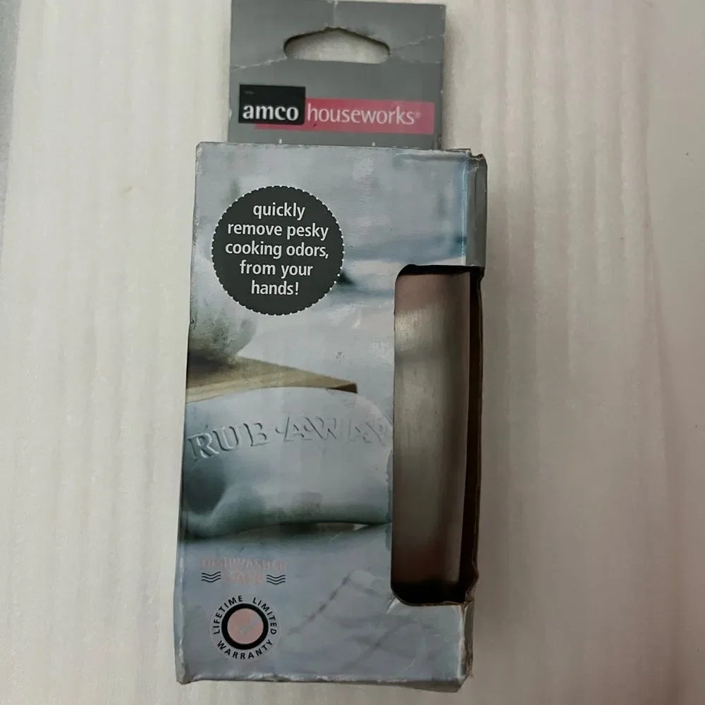 Amco Houseworks Rub-a-Way Silver Stainless Steel Odor Remover Bar Camping New